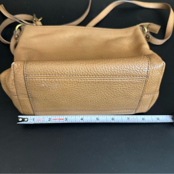 Vintage Fossil Brown Pebbled Leather Crossbody Bag Adjustable Strap Purse - Picture 8 of 15